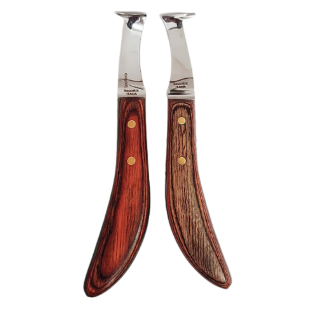 Bassoli Lucifero Drop Blade Knife Hoof Care Tools Saddle Brown
