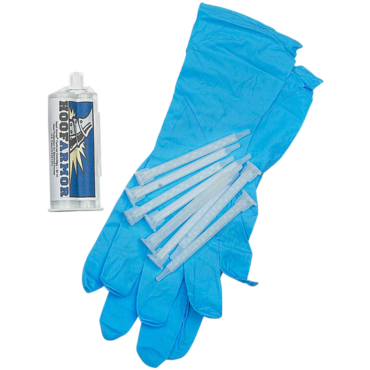 Hoof Armor Refill Kit with 2 Gloves, 8 Tips & 50ml Tube