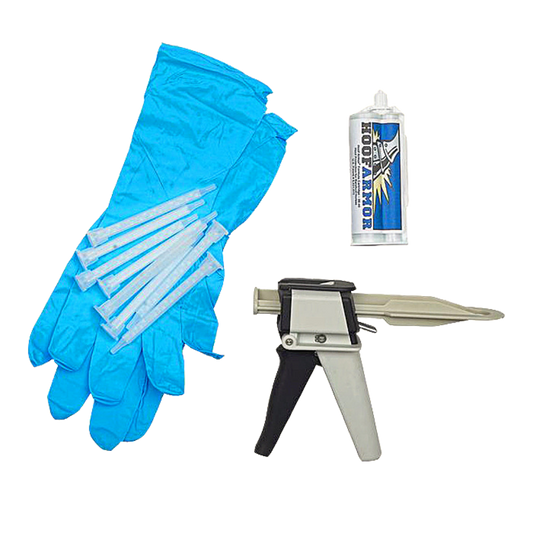 Hoof Armor Starter Kit with 2 Gloves, 8 Tips, 50ml Tube and Dispenser