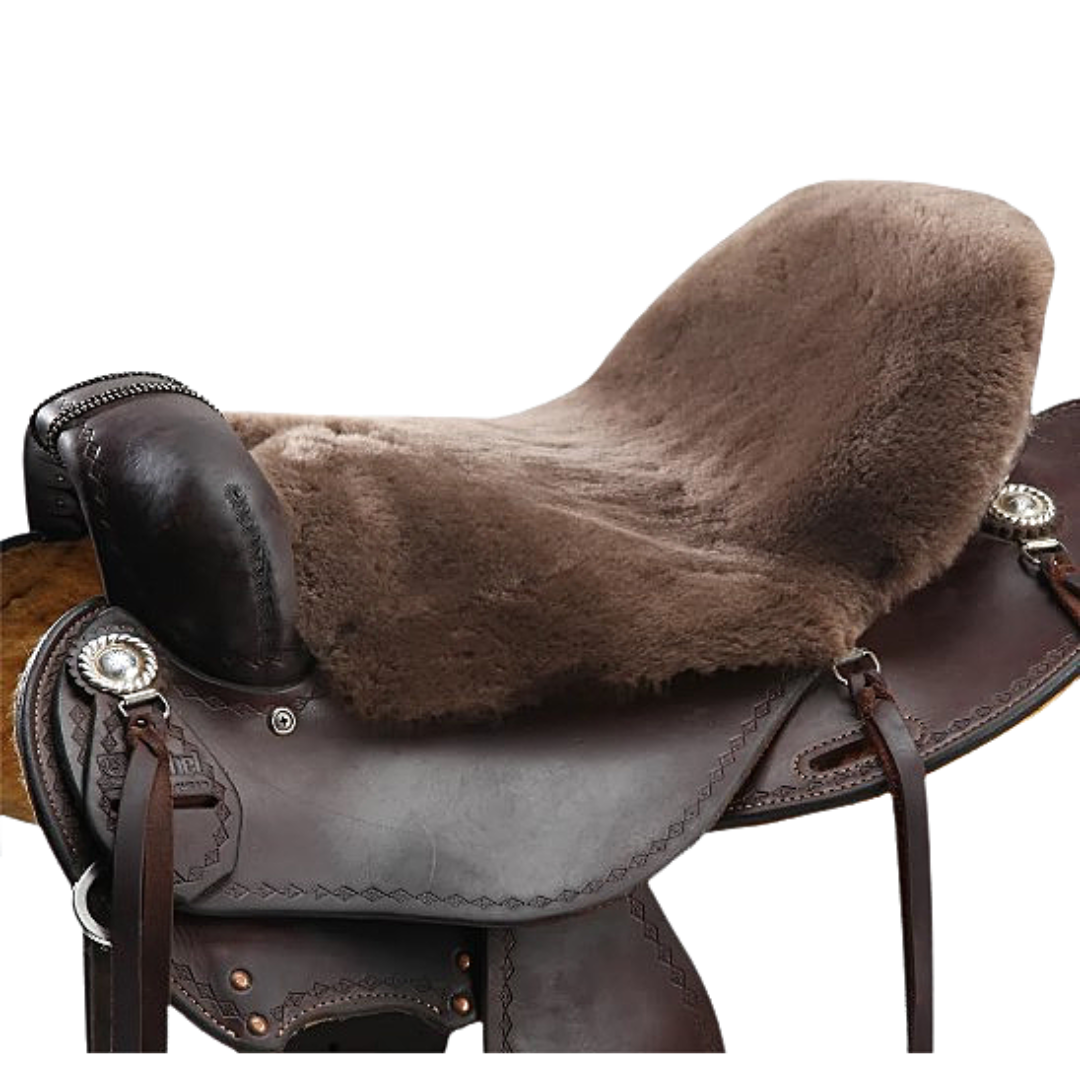 JMS Endurance/Western Sheepskin Saddle Cushion in Brown