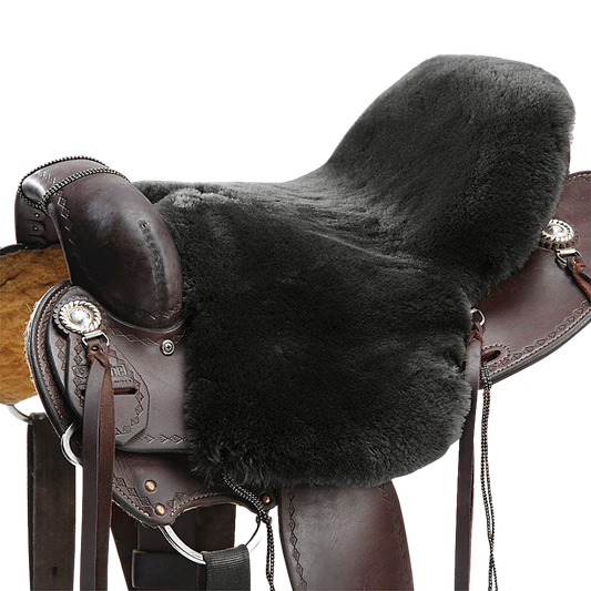 JMS Endurance/Western Sheepskin Saddle Cushion Deluxe in Black