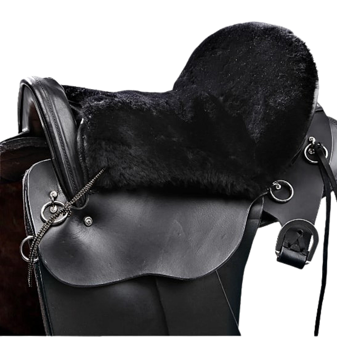 JMS Endurance/Western Sheepskin Saddle Cushion in Black