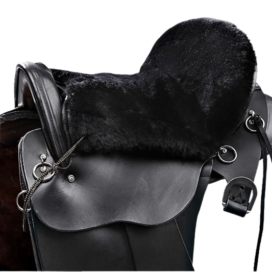 Endurance/Western Sheepskin Saddle Cushion Saddle Cover Black