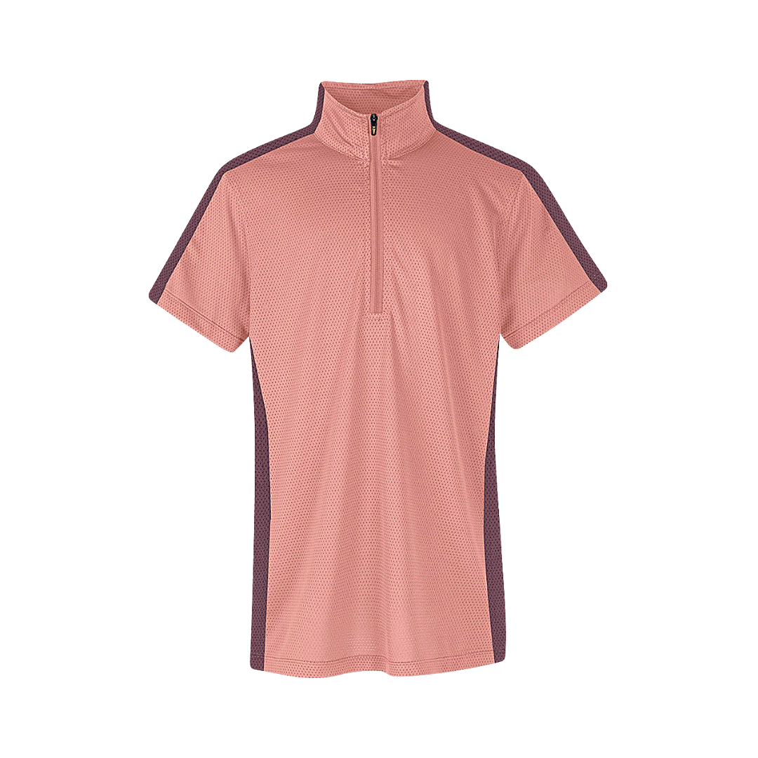 Kerrits Kids Cool Ride Ice Fil Short Sleeve Riding Shirt in Sunset Front View