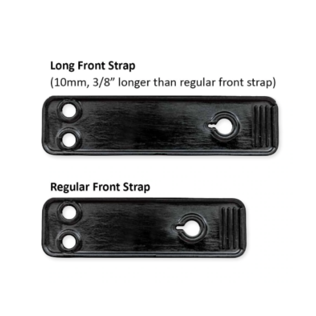 Scoot Boot Long Front Strap Compared to Regular Front Strap