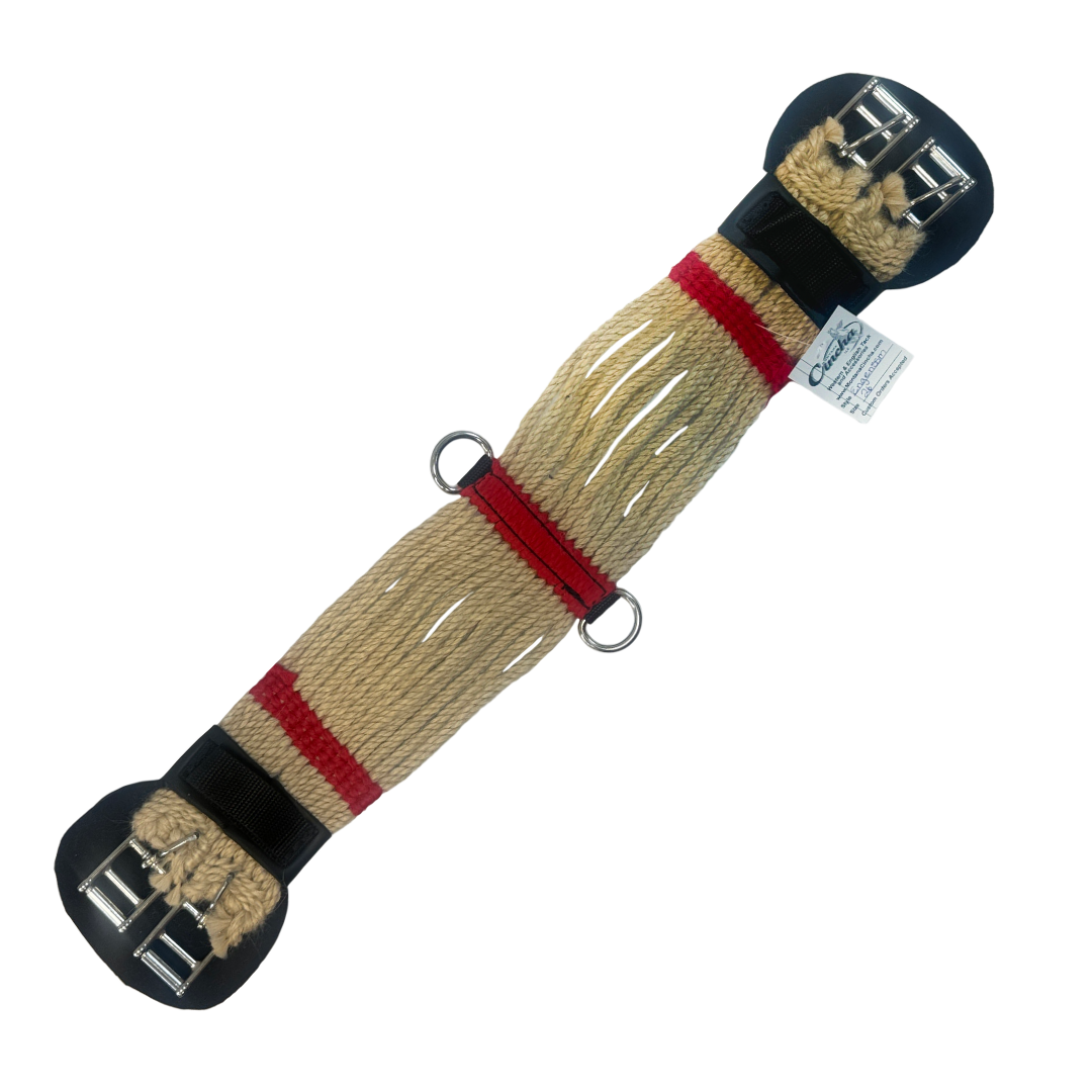 Montana Cincha English Mohair Girth * English Buckles* in 26" with Red Accents