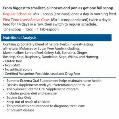 Summer Eczema Oral Supplement Directions & information