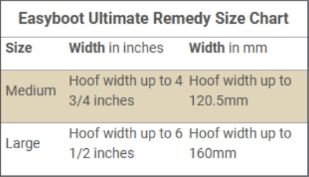 EasyBoot Ultimate Remedy Size Chart