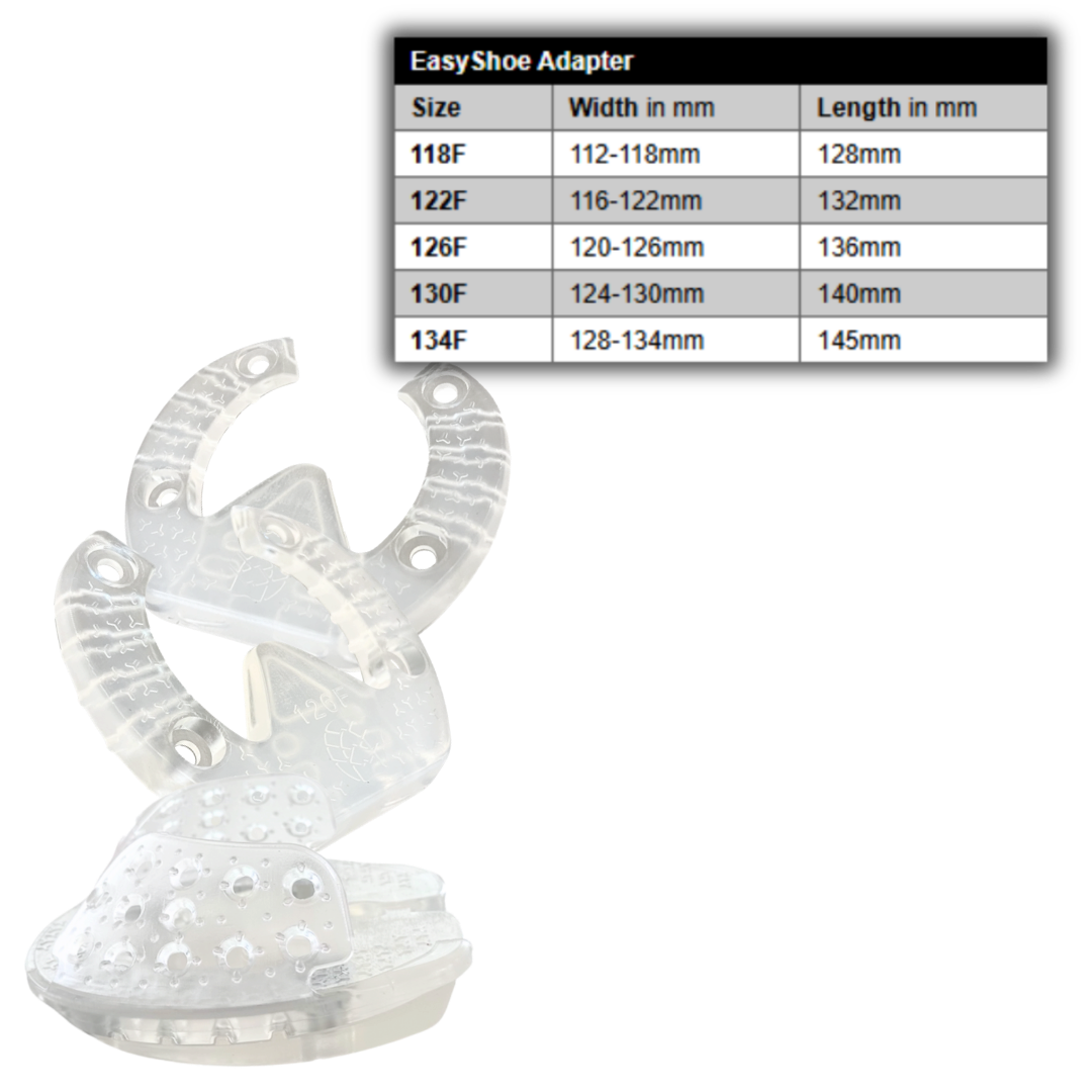 EasyShoe Adapter Wedge and Size Chart