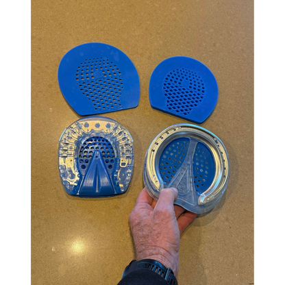 EasyShoe Mesh Pad Displayed In and out of a Pair of EasyShoes