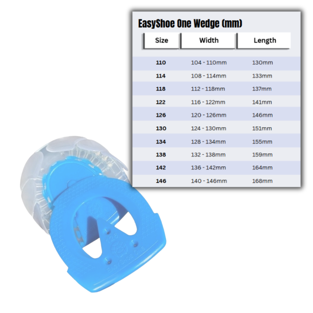 EasyShoe One Wedge and Size Chart