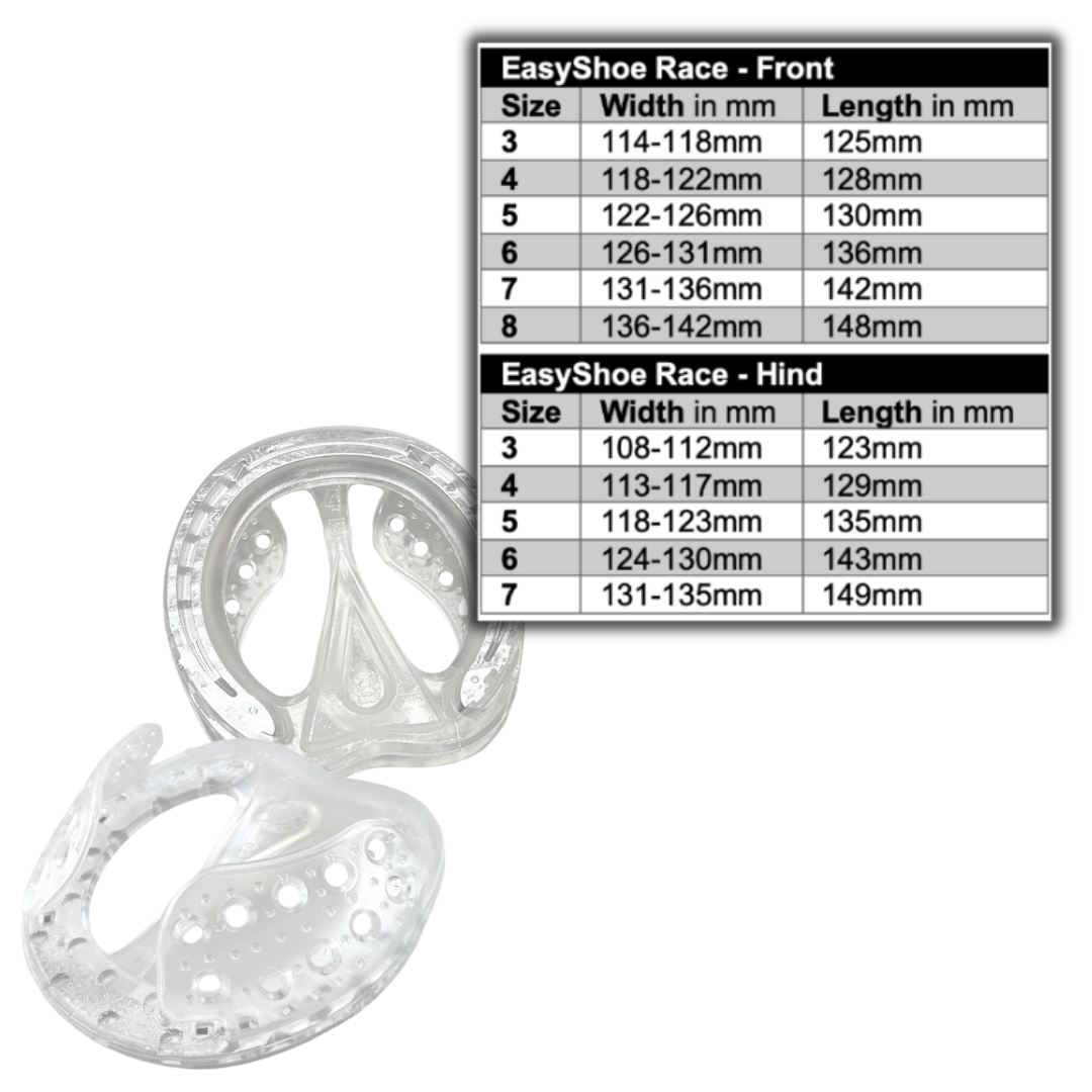 EasyShoe Race and Size Chart