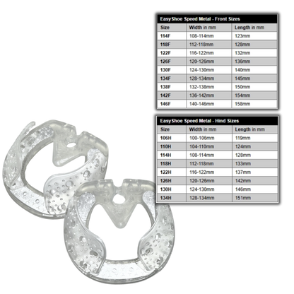 EasyShoe Speed Metal and Size Chart