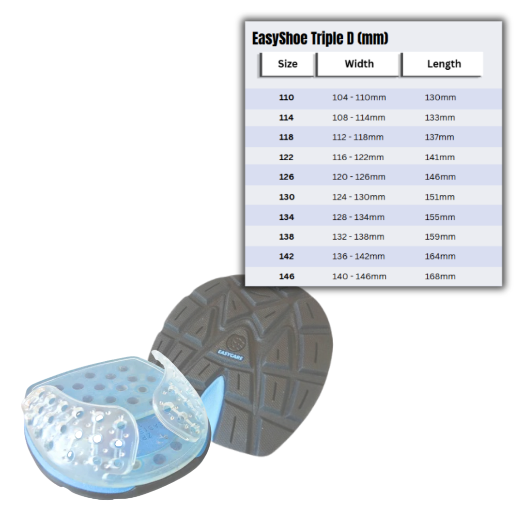 EasyShoe Triple D Shoes and Size Chart
