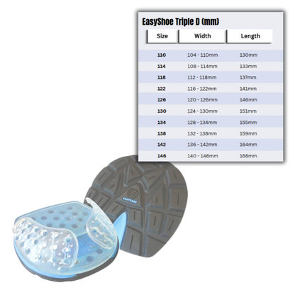 EasyShoe Triple D Shoes and Size Chart