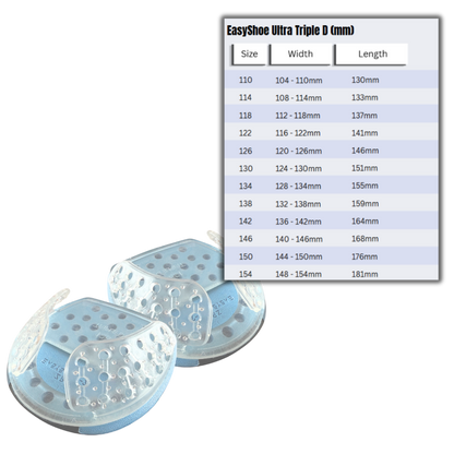 EasyShoe Ultra Triple D with Size Chart