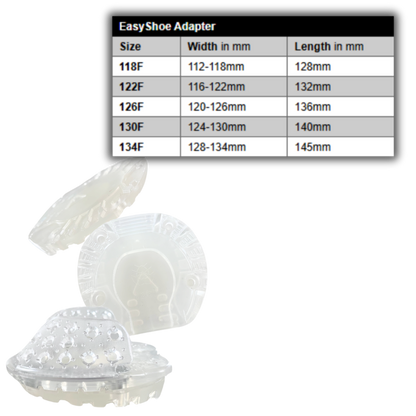 EasyShoe Adapter Clog and Size Chart
