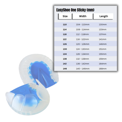 EasyShoe One Sticky(s) and Size Chart