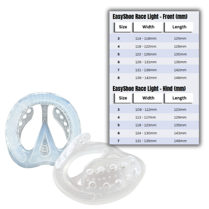 EasyShoe Race Light and Size Chart