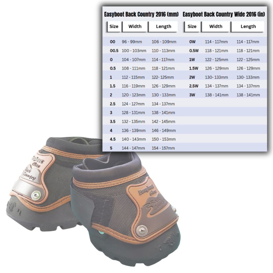 Easyboot Back Country 2016 Boots and Size Charts