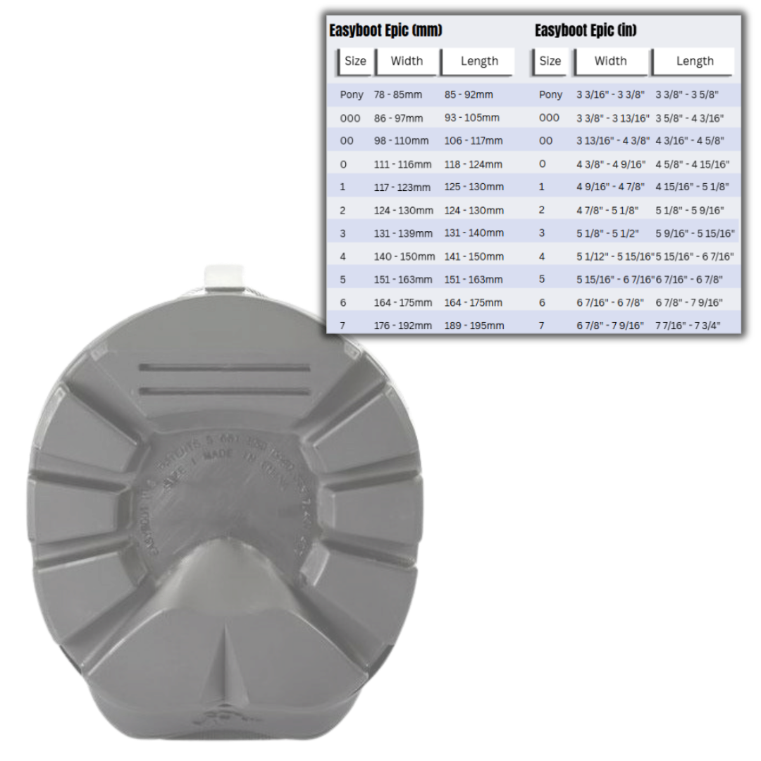 Easyboot Epic Boot and Size Chart