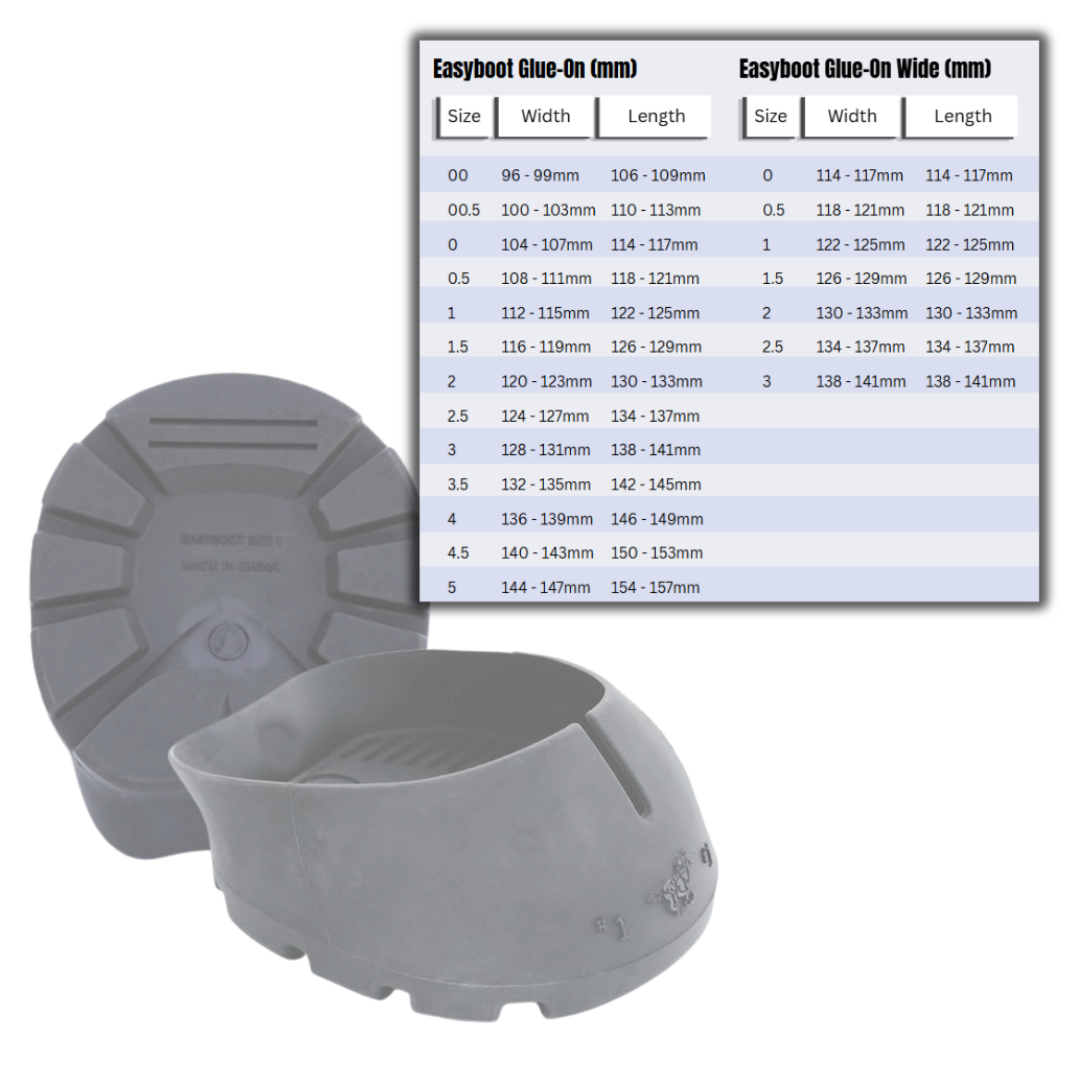 Easyboot Glue-On Boots and Size Charts
