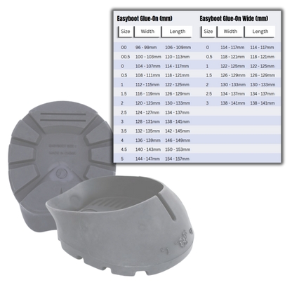 Easyboot Glue-On Boots and Size Charts