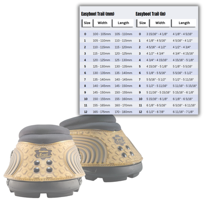 Easyboot Trail boots and Size Chart