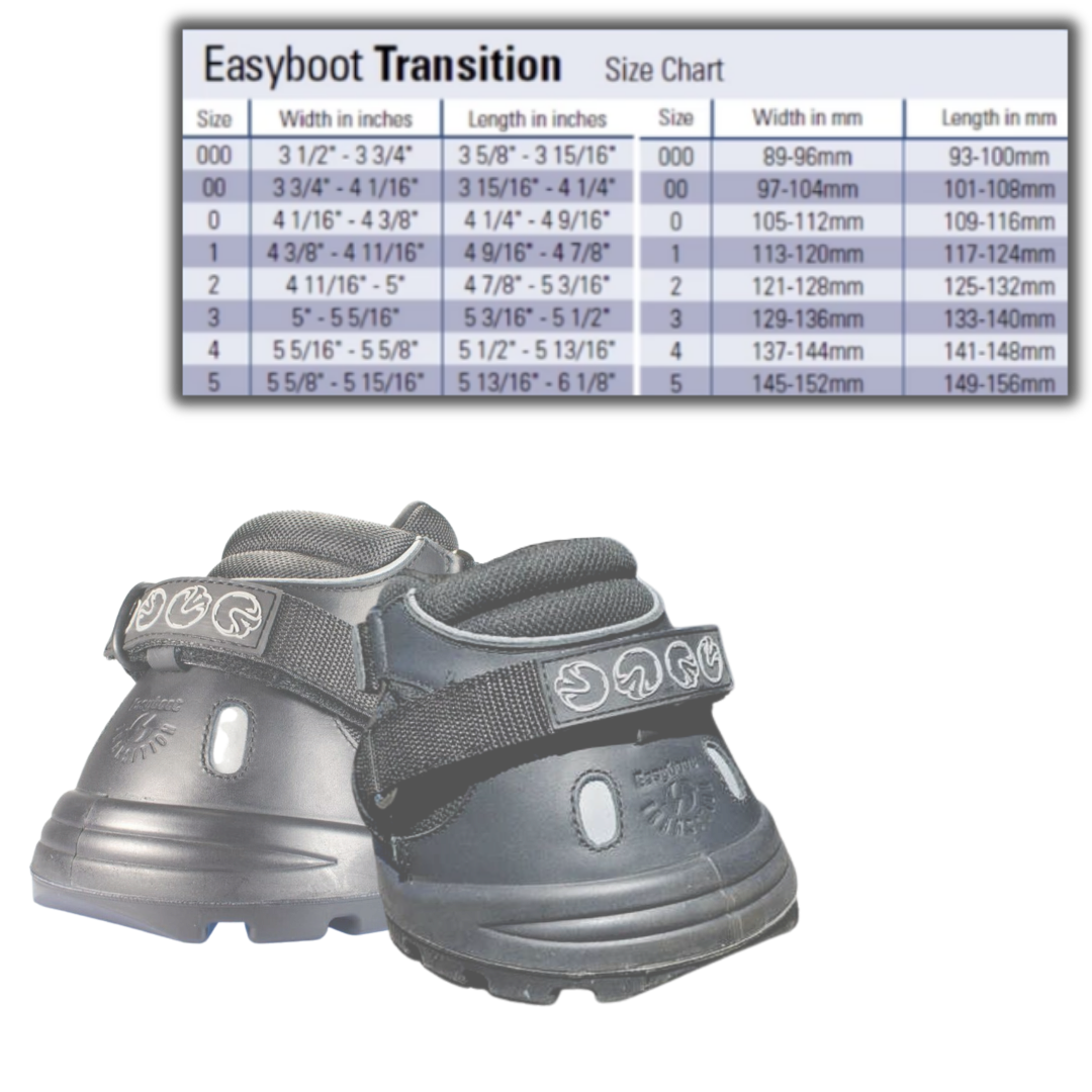 Easyboot Transition Boot and Size Chart