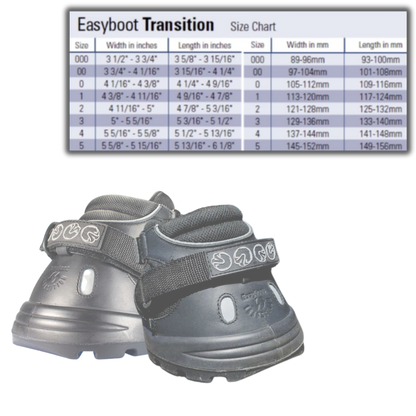 Easyboot Transition Boot and Size Chart