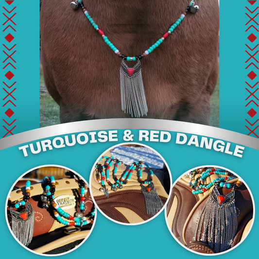 Turquoise & Red Dangle Rhythm Beads by Sarandipity Designs