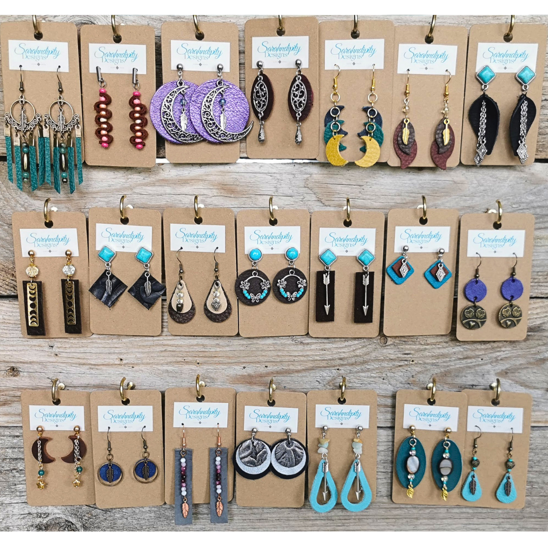 Handmade Leather Earrings from Sarahndipity Designs