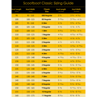 Scootboot Classic Sizing Guide