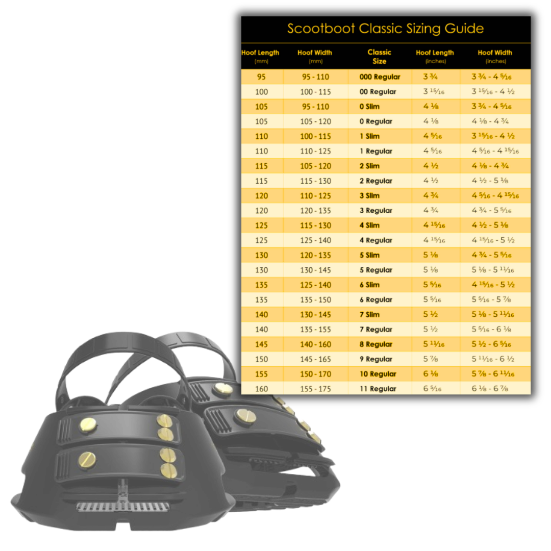 Scootboot Classic and Size Chart