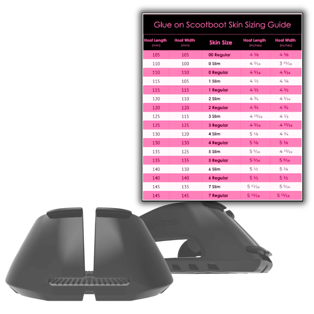 Scootboot Skin Glue-On and Size Chart