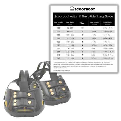Scootboot Theraride and Size Chart