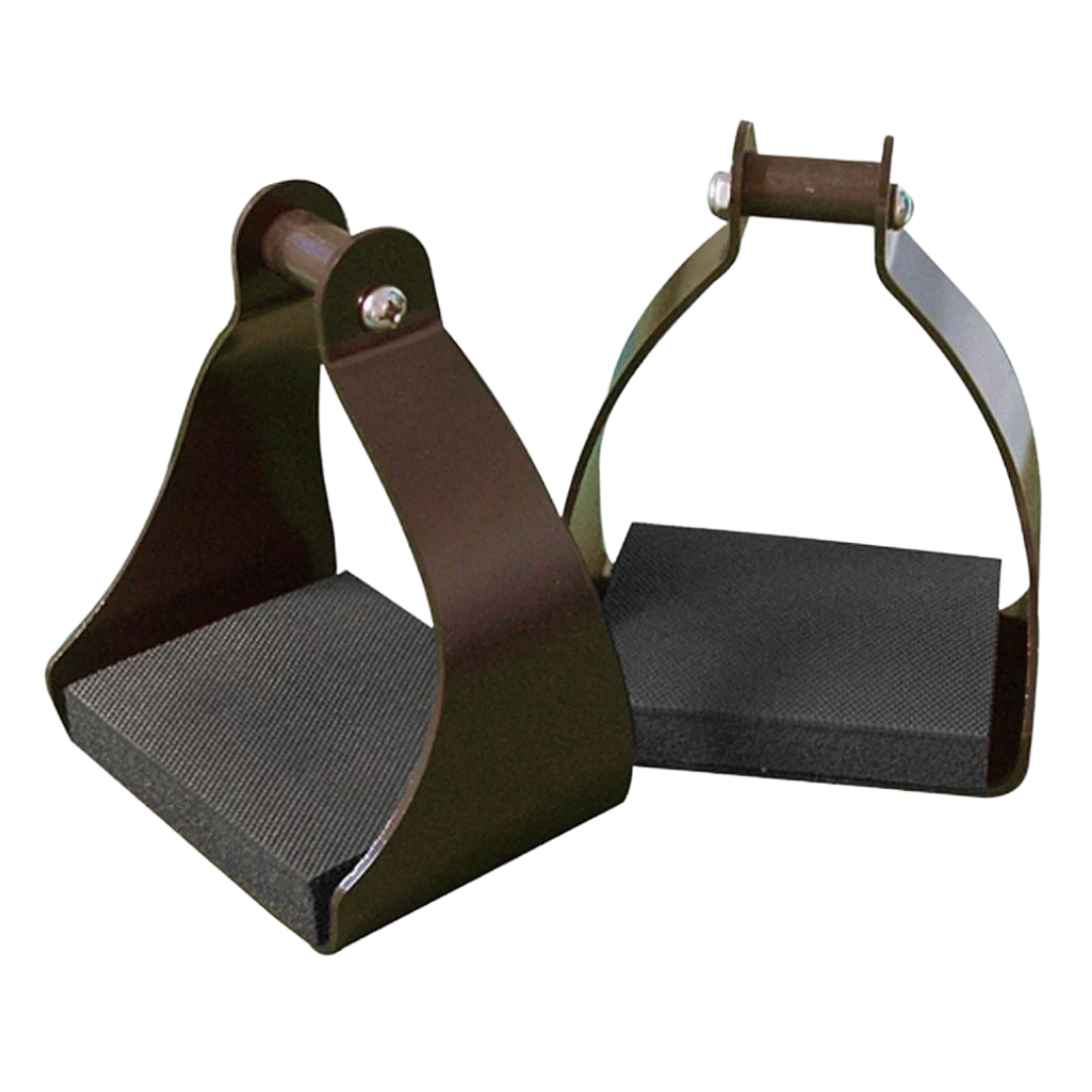 Aluminum Shenandoah Trail Stirrups with 1 1/2" Neck in Brown