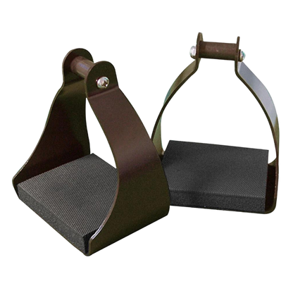 Aluminum Shenandoah Trail Stirrups with 1 1/2" Neck in Brown