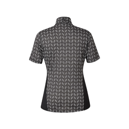 Kerrits Always Cool Ice Fil Short Sleeve Black Iron Bouquet Print Back View