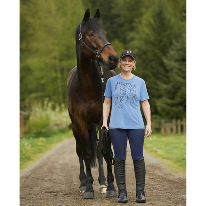 Kerrits Dancing Horse Tee on Rider with Horse
