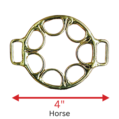 Star Wheel Hackamore Pair in 4" Brass
