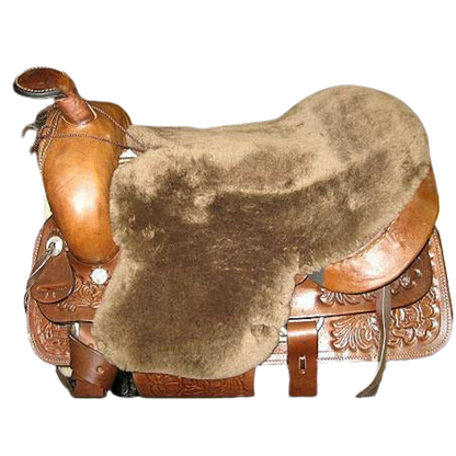 JMS Endurance/Western Sheepskin Saddle Cushion Deluxe in Brown