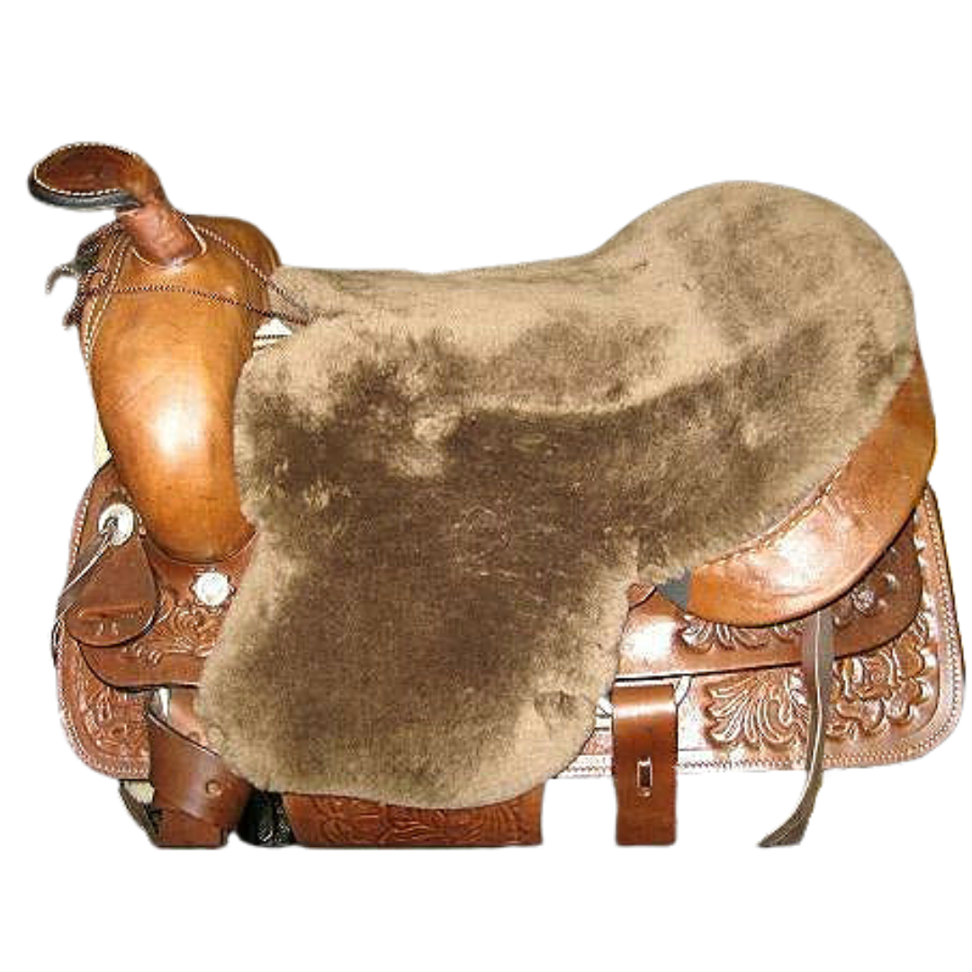 Endurance/Western Sheepskin Saddle Cushion - Deluxe Saddle Cover Sienna