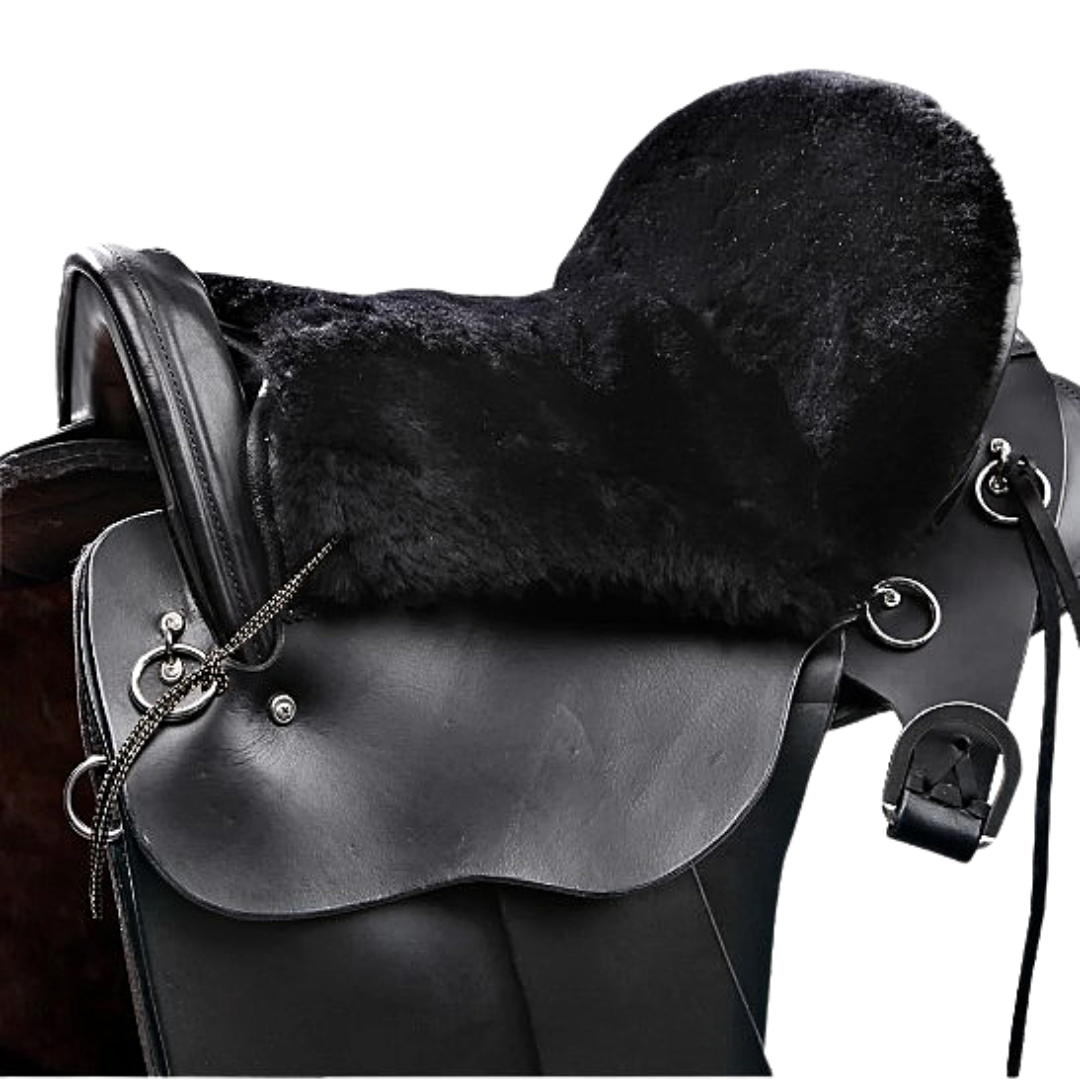 Endurance/Western Sheepskin Saddle Cushion Saddle Cover Black