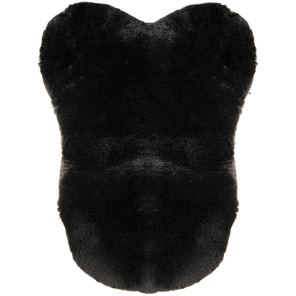 JMS Large English Sheepskin Saddle Cushion in Black Top View