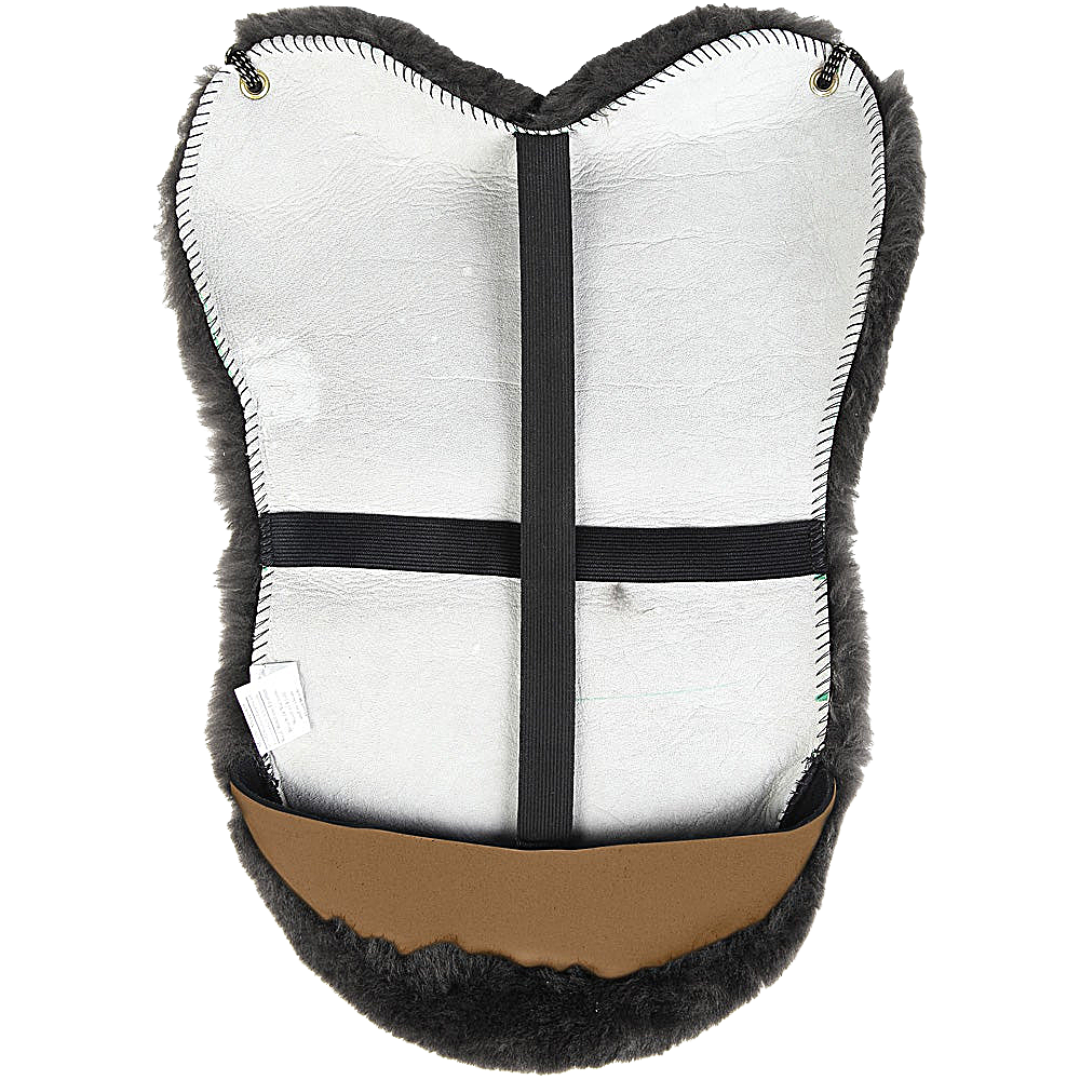 JMS Large English Sheepskin Saddle Cushion in Black Bottom View
