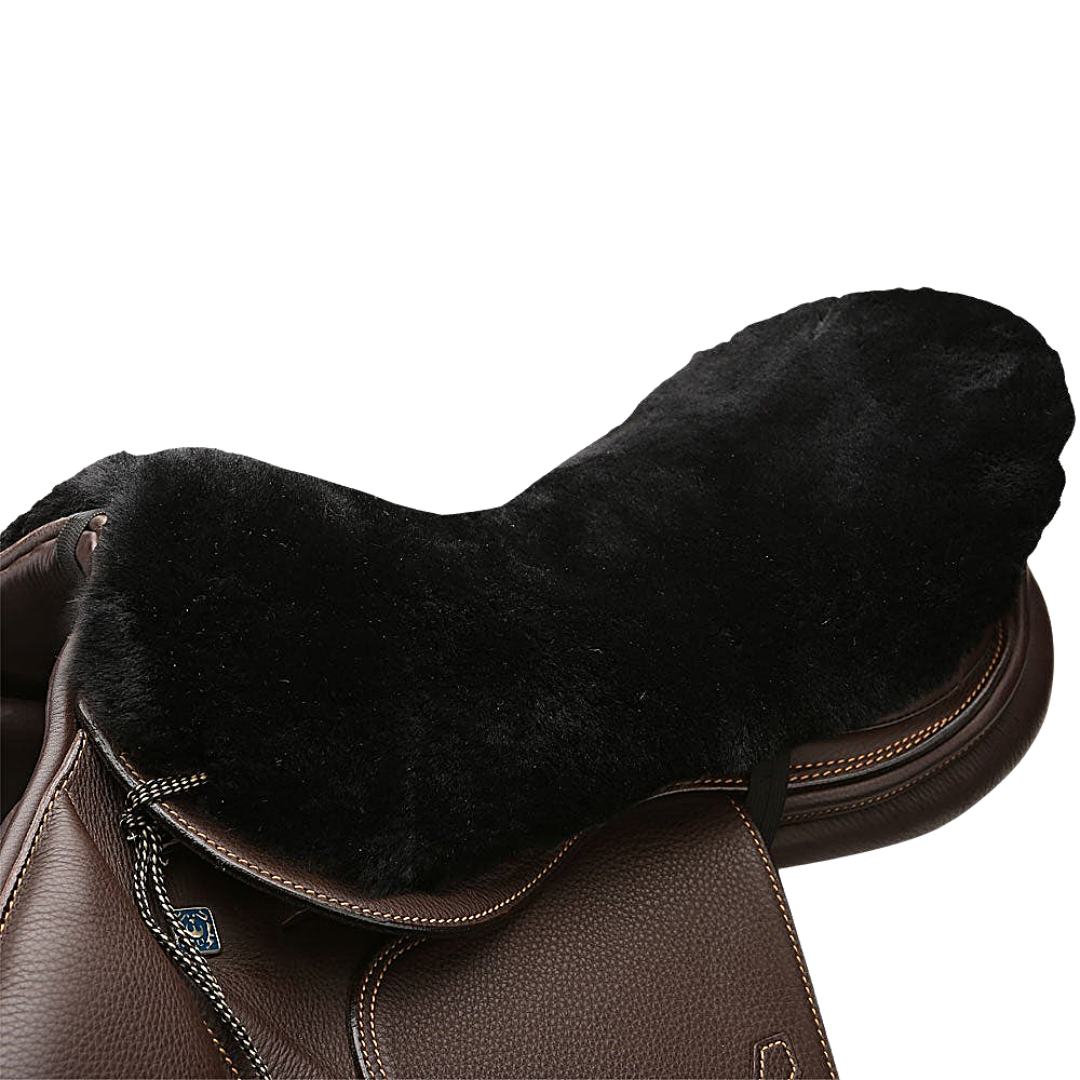 JMS Large English Sheepskin Saddle Cushion in Black