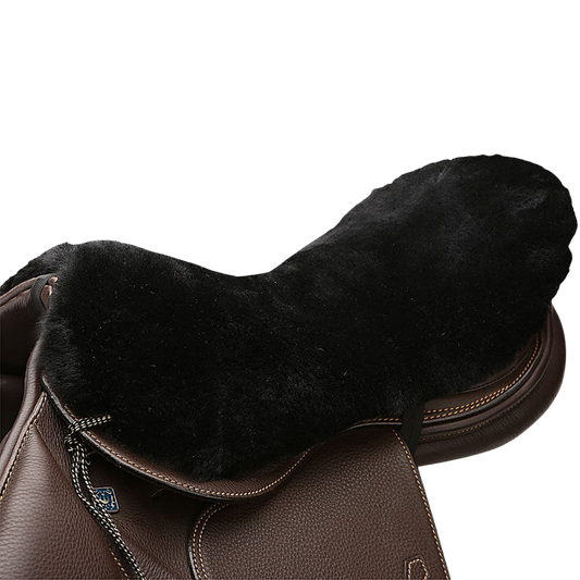 JMS Large English Sheepskin Saddle Cushion in Black