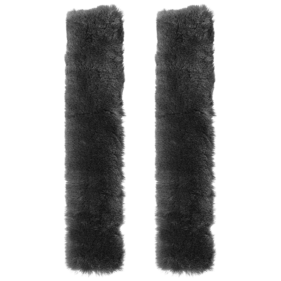 Sheepskin 1.5" Stirrup Leather Covers Tube Style Pair in Black