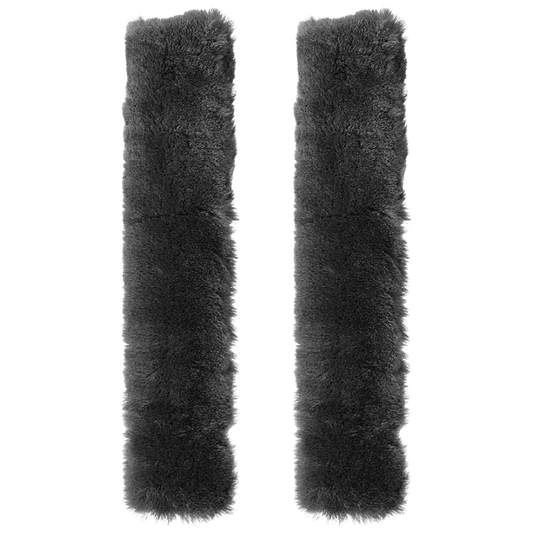 Sheepskin 1" Stirrup Leather Covers Pair - 14" Velcro in Black